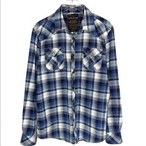 SCOTCH & SODA Plaid Flannel Button Down Size XL